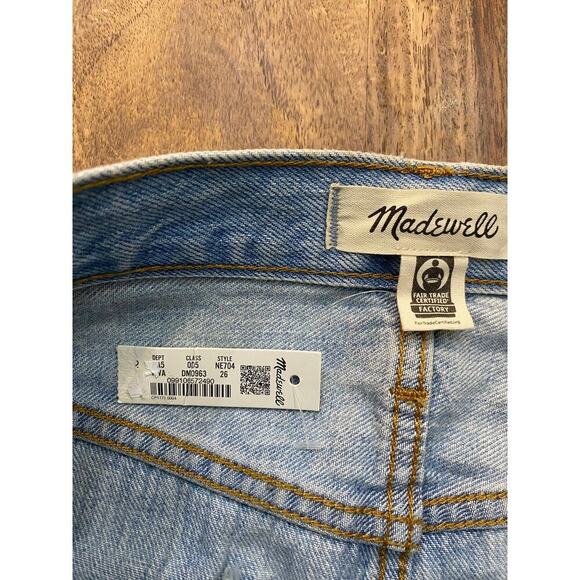 NWT Madewell Blue Fitzgerald Wash Rigid Denim A-line Skirt Size 26 - Picture 3 of 6